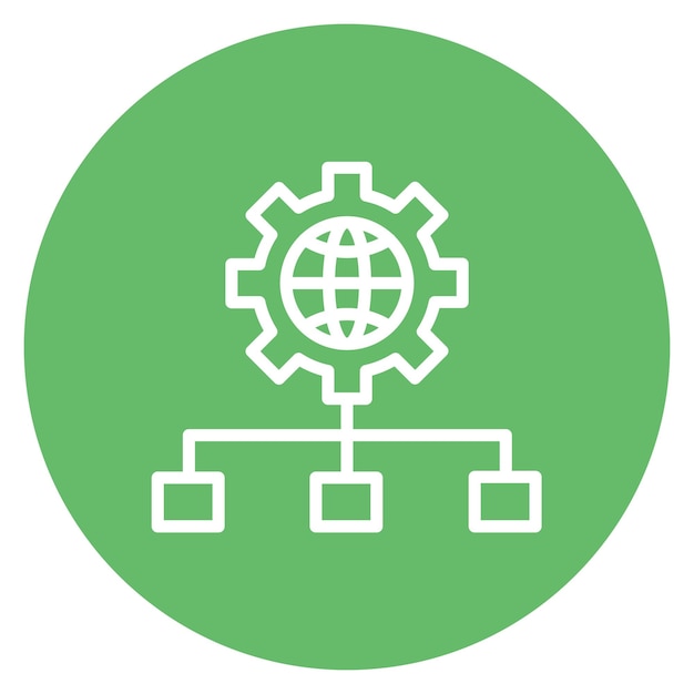 Imagen vectorial del icono de la red de desarrollo Se puede utilizar para la creación de redes