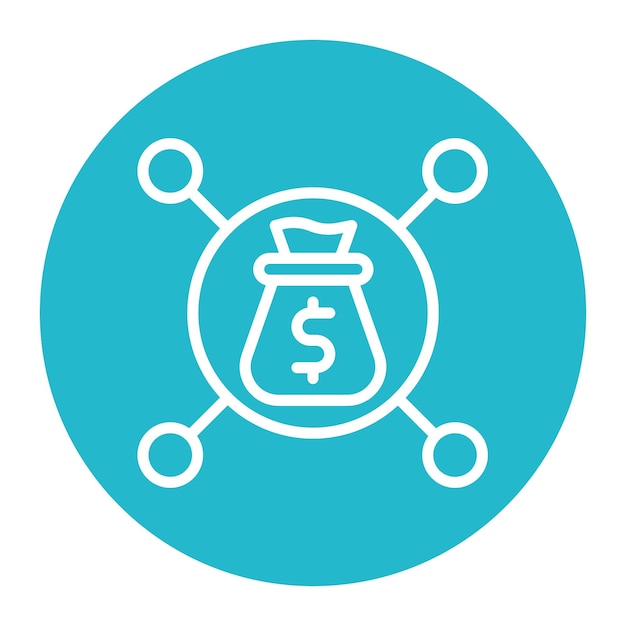 Imagen vectorial del icono de la red de distribución de efectivo Se puede utilizar para el comercio