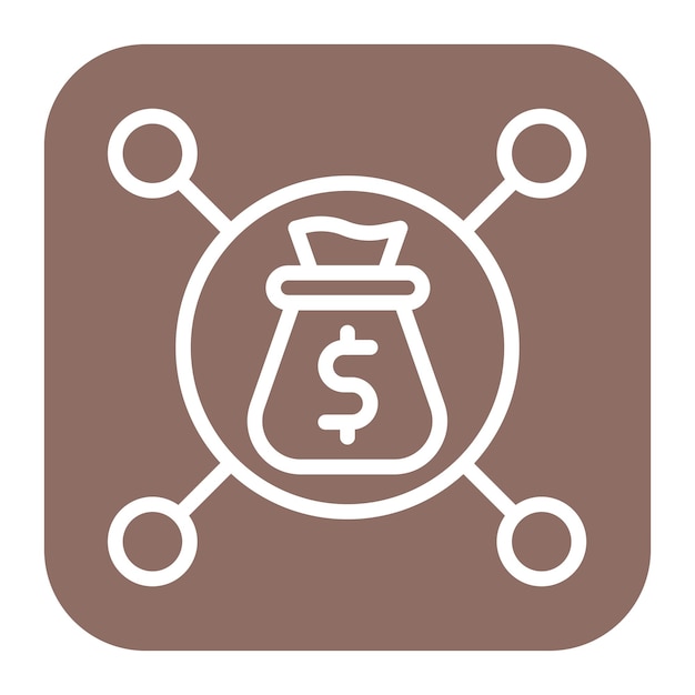 Imagen vectorial del icono de la red de distribución de efectivo Se puede utilizar para el comercio