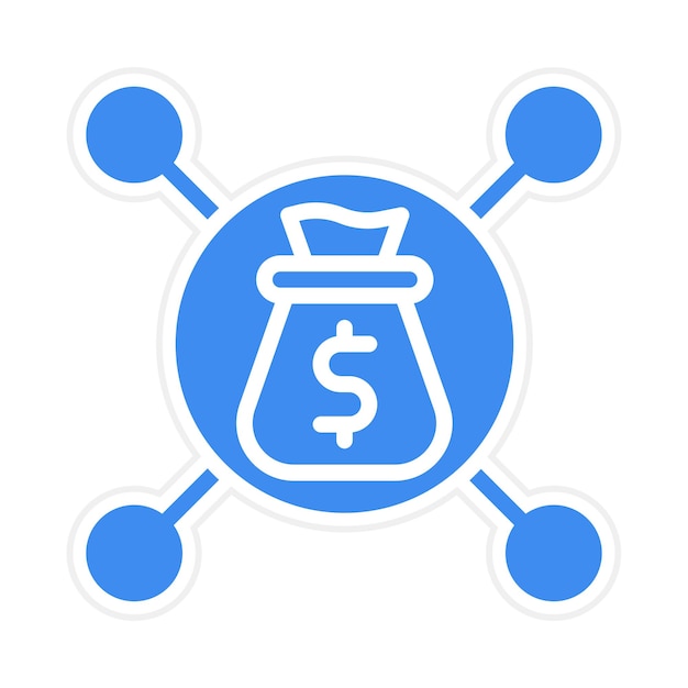 Imagen vectorial del icono de la red de distribución de efectivo Se puede utilizar para el comercio