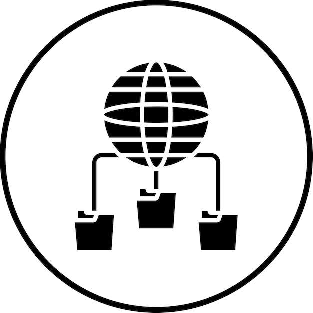 Imagen vectorial de icono de red global Se puede utilizar para alojamiento web