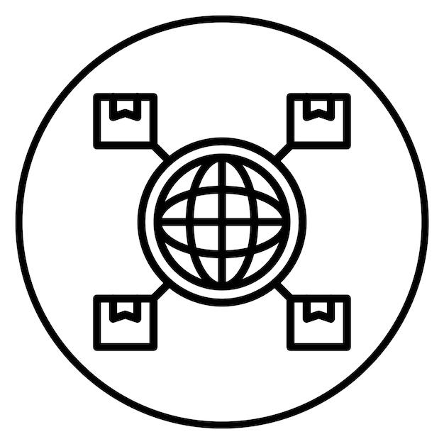 Imagen vectorial del icono de la red logística Puede utilizarse para la fabricación y distribución