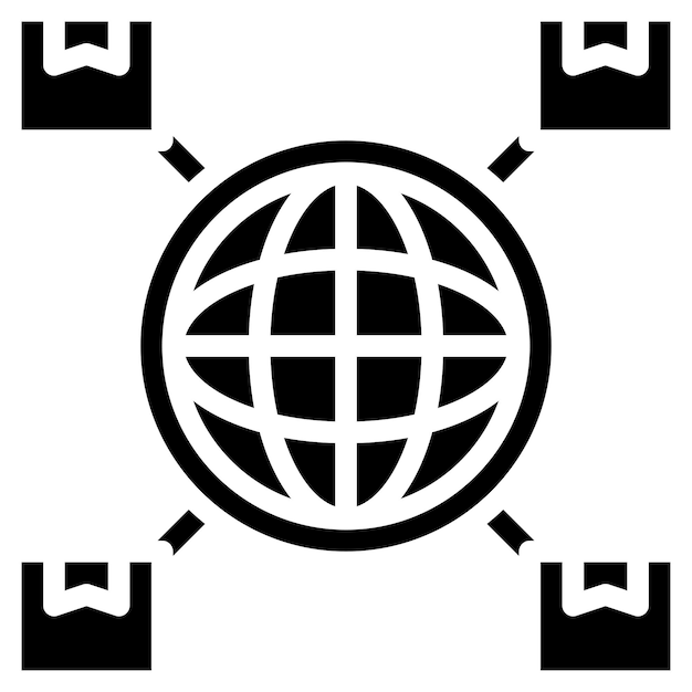Imagen vectorial del icono de la red logística Puede utilizarse para la fabricación y distribución