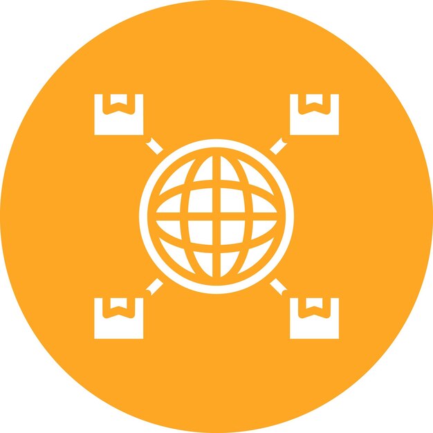 Imagen vectorial del icono de la red logística Puede utilizarse para la fabricación y distribución