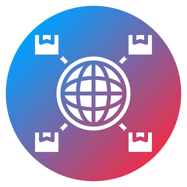 Imagen vectorial del icono de la red logística Puede utilizarse para la fabricación y distribución