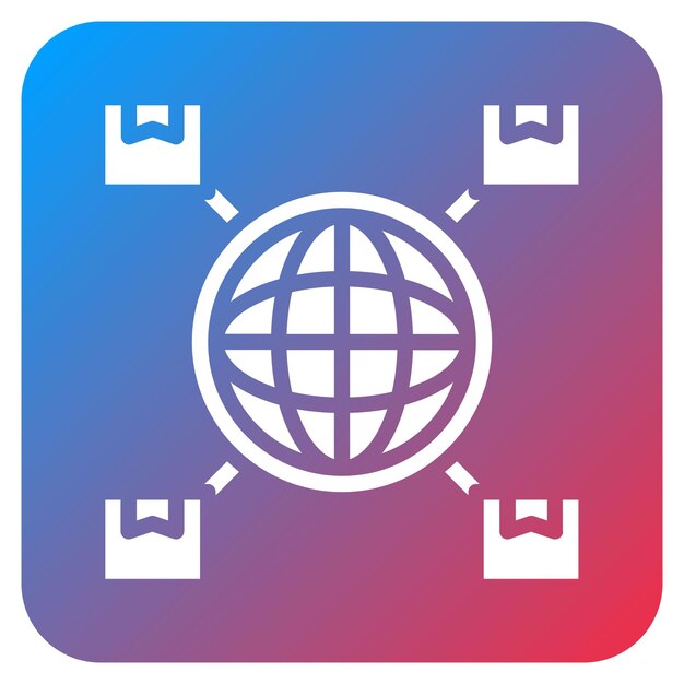 Imagen vectorial del icono de la red logística Puede utilizarse para la fabricación y distribución
