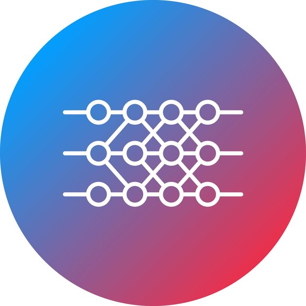 La imagen vectorial del icono de la red neural se puede utilizar para Big Data