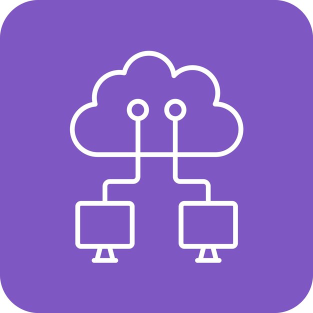 Imagen vectorial de icono de red en la nube Se puede utilizar para la computación en la nube
