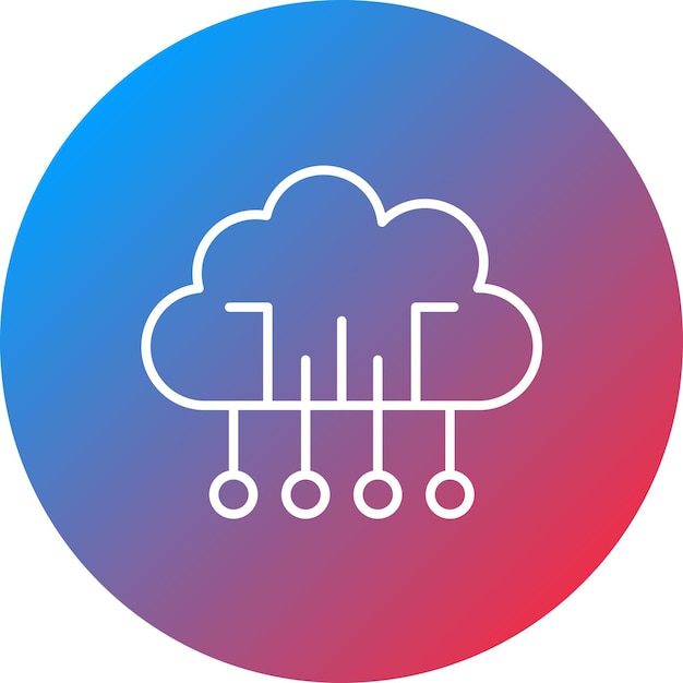 Imagen vectorial de icono de red en la nube Se puede utilizar para la computación en la nube