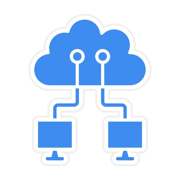 Imagen vectorial de icono de red en la nube Se puede utilizar para la computación en la nube