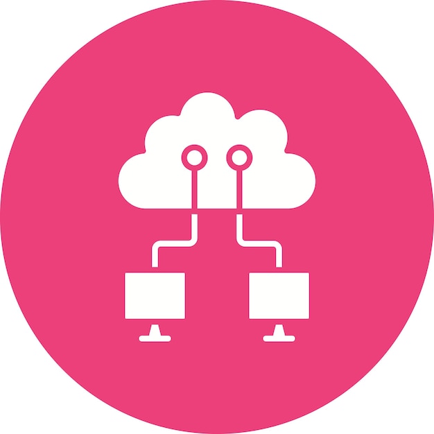 Imagen vectorial de icono de red en la nube Se puede utilizar para la computación en la nube