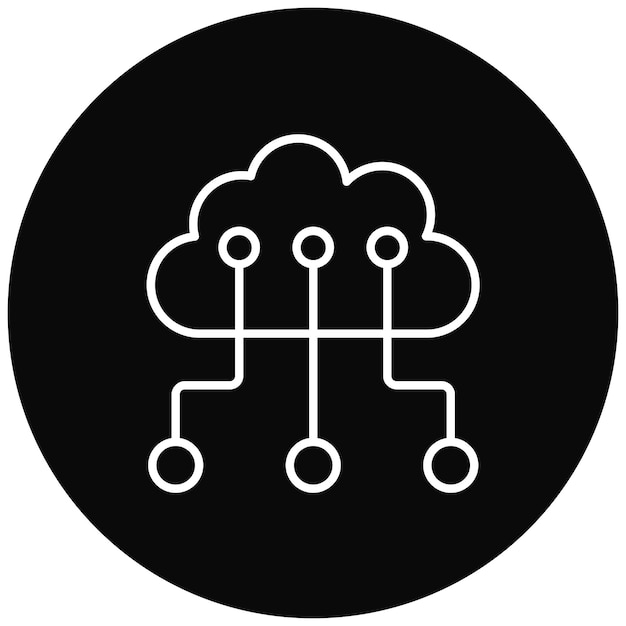 Imagen vectorial de icono de red en la nube Se puede utilizar para la computación en la nube