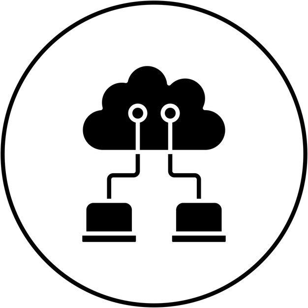 La imagen vectorial del icono de red de la nube se puede utilizar para la computación en la nube