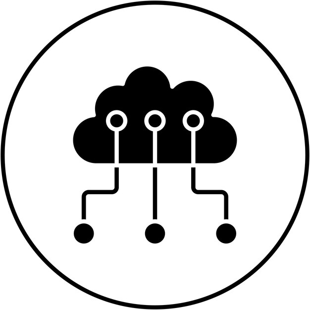Imagen vectorial de icono de red en la nube Se puede utilizar para la computación en la nube