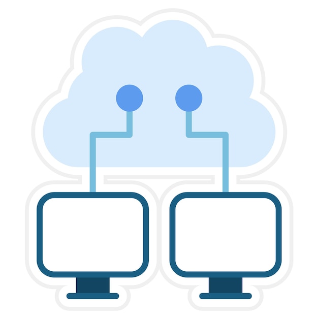 Imagen vectorial de icono de red en la nube Se puede utilizar para el marketing web