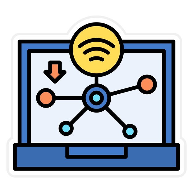 Imagen vectorial del icono de red Puede utilizarse para comunicaciones