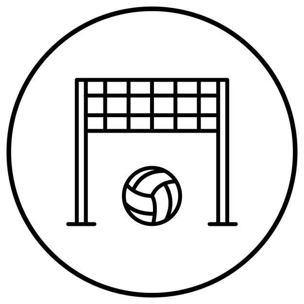 Imagen vectorial del icono de la red de voleibol Se puede usar para deportes