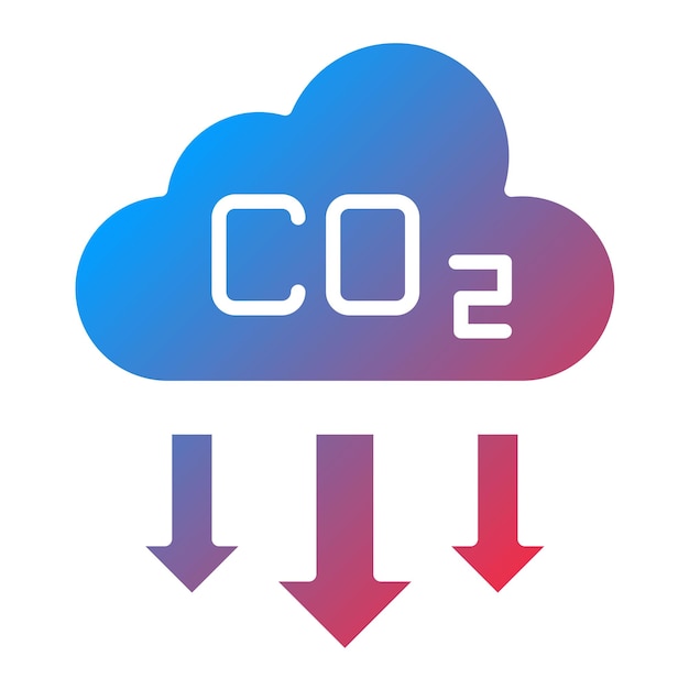 Imagen vectorial del icono Reducir las emisiones de CO2 Se puede utilizar para una vida sostenible