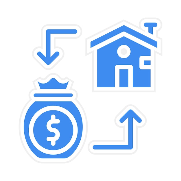 Imagen vectorial del icono de refinanciamiento Se puede utilizar para la gestión de crisis