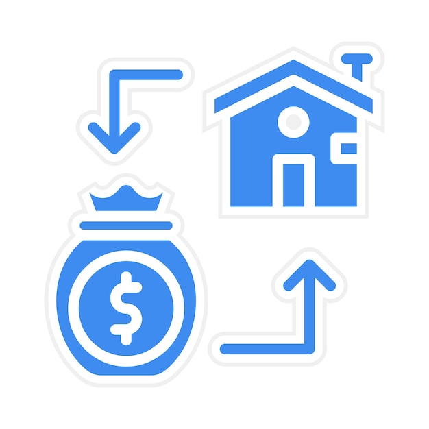 Vector imagen vectorial del icono de refinanciamiento se puede utilizar para la gestión de crisis