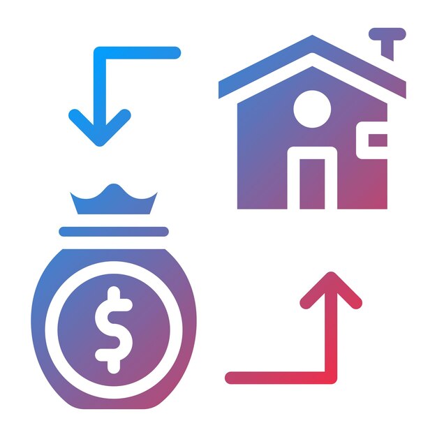 Imagen vectorial del icono de refinanciamiento Se puede utilizar para la gestión de crisis
