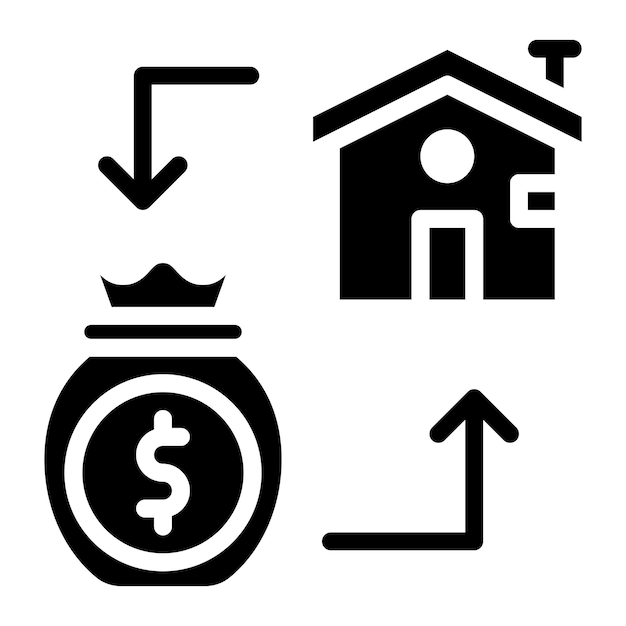 Vector imagen vectorial del icono de refinanciamiento se puede utilizar para la gestión de crisis