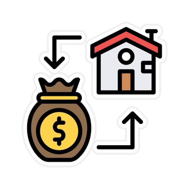 Imagen vectorial del icono de refinanciamiento Se puede utilizar para la gestión de crisis