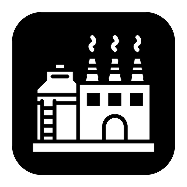 Imagen vectorial del icono de la refinería de petróleo Se puede usar para petróleo y gas