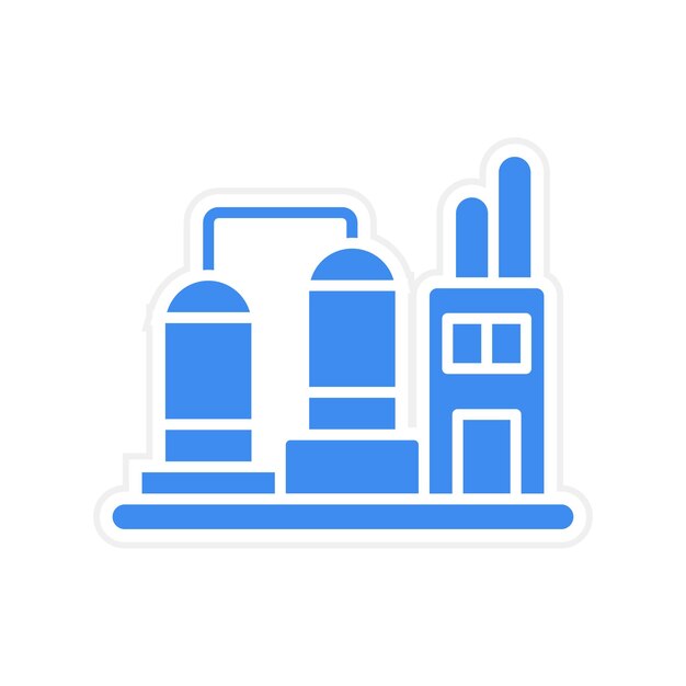 Imagen vectorial del icono de la refinería Se puede utilizar para la fábrica