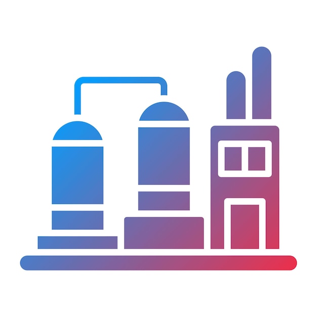 Imagen vectorial del icono de la refinería Se puede utilizar para la fábrica