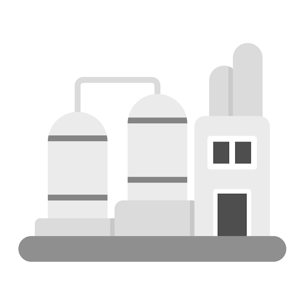Imagen vectorial del icono de la refinería Se puede utilizar para la fábrica