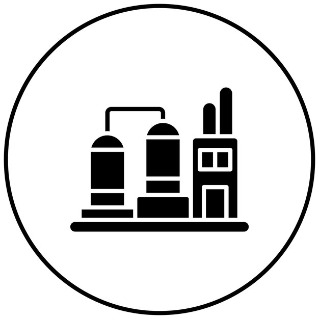 Imagen vectorial del icono de la refinería Se puede utilizar para la fábrica