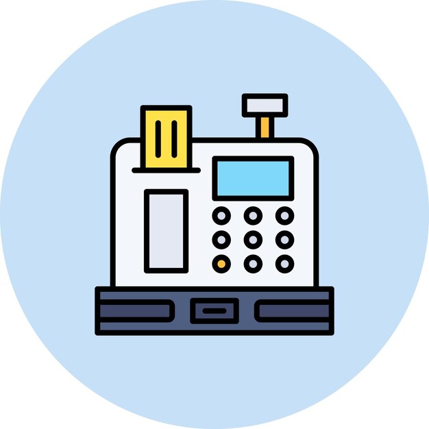 Imagen vectorial del icono del registro de efectivo Se puede utilizar para Farmacia