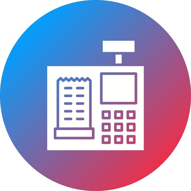 Imagen vectorial del icono del registro de efectivo Se puede utilizar para Mall