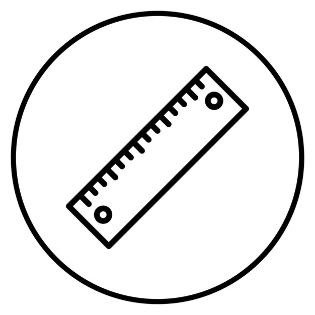 Imagen vectorial del icono de la regla Se puede utilizar para la artesanía