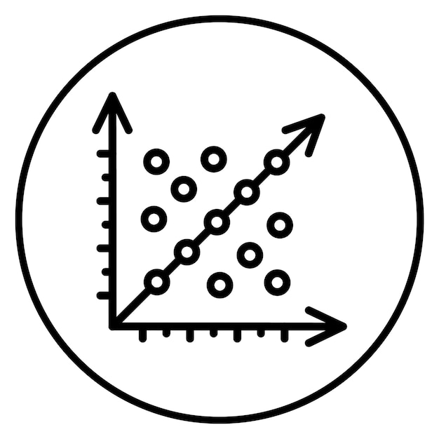 La imagen vectorial del icono de regresión se puede utilizar para la ciencia de datos