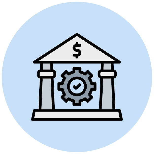 Imagen vectorial del icono de la regulación bancaria Se puede utilizar para la banca