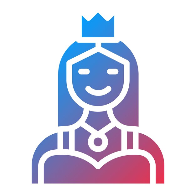 Imagen vectorial del icono de la reina Se puede usar para Fairytale