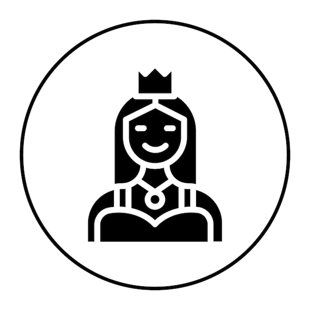 Imagen vectorial del icono de la reina Se puede usar para Fairytale