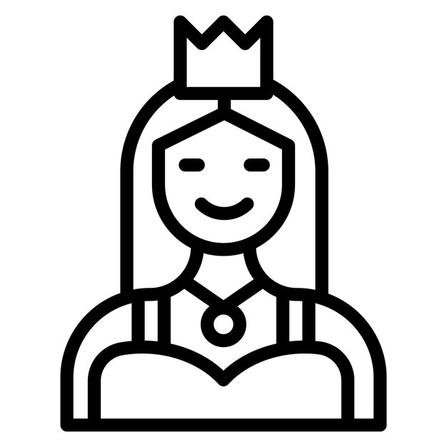 Imagen vectorial del icono de la reina Se puede usar para Fairytale