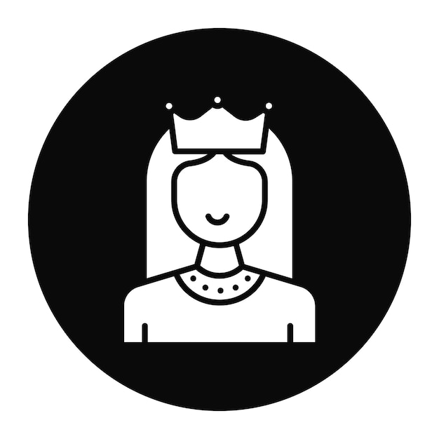 La imagen vectorial del icono de la reina se puede utilizar para los humanos