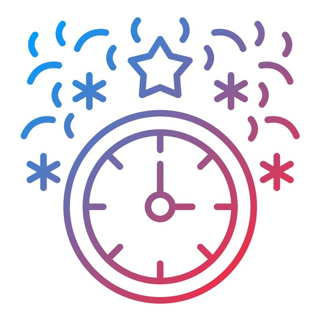 Imagen vectorial del icono del reloj del Año Nuevo Se puede usar para el Año Nuevo