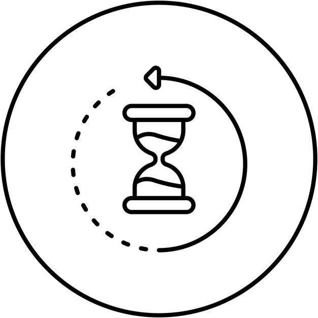 Imagen vectorial del icono de la reloj de arena Se puede usar para la hora y la fecha