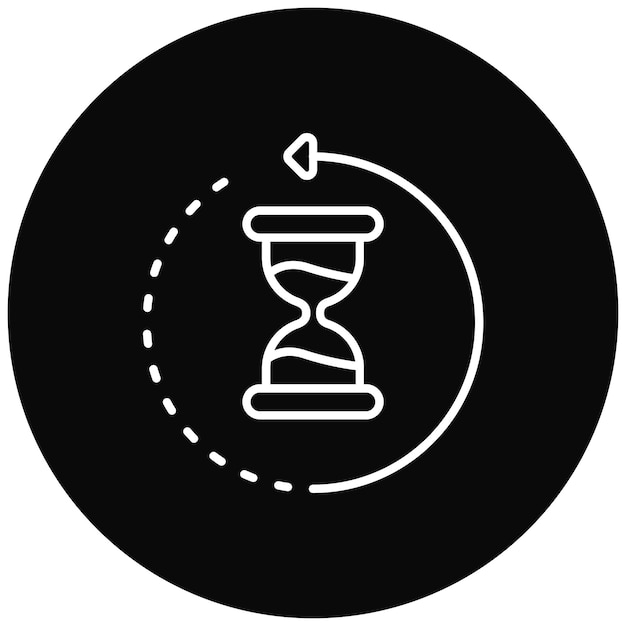 Imagen vectorial del icono de la reloj de arena Se puede usar para la hora y la fecha