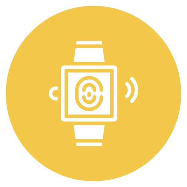 Imagen vectorial del icono del reloj inteligente biométrico Se puede utilizar para la biometría