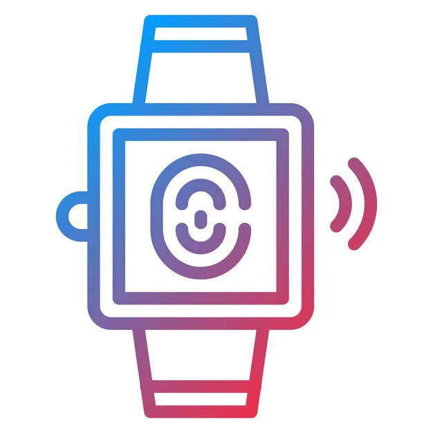 Imagen vectorial del icono del reloj inteligente biométrico Se puede utilizar para la biometría