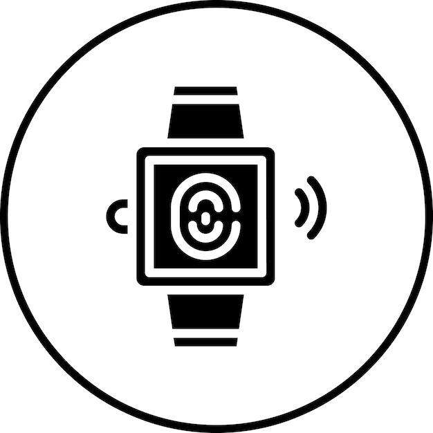 Imagen vectorial del icono del reloj inteligente biométrico Se puede utilizar para la biometría