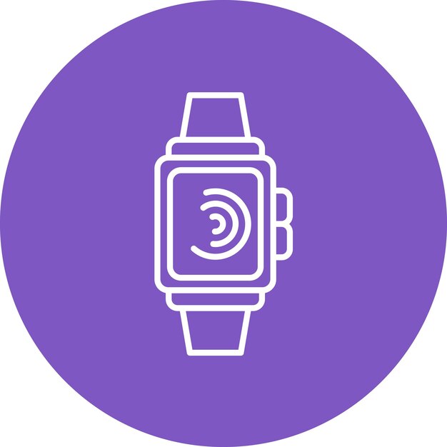 Imagen vectorial del icono del reloj inteligente Se puede usar para la hora y la fecha