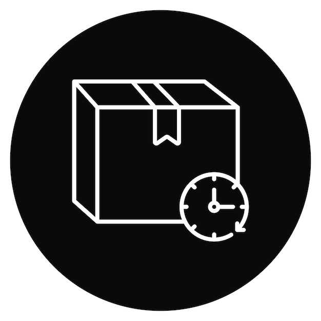 La imagen vectorial del icono del reloj redondo se puede utilizar para el envío