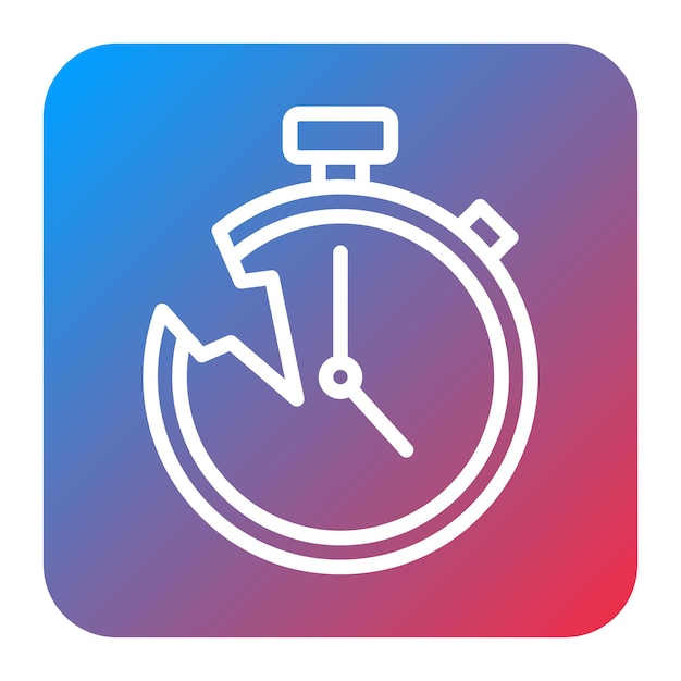 Imagen vectorial del icono del reloj roto Se puede utilizar para el agotamiento